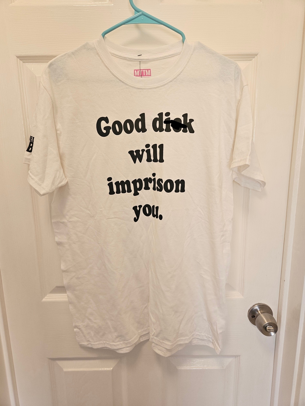 Married to the Mob White Graphic Tee with Black Text Slogan